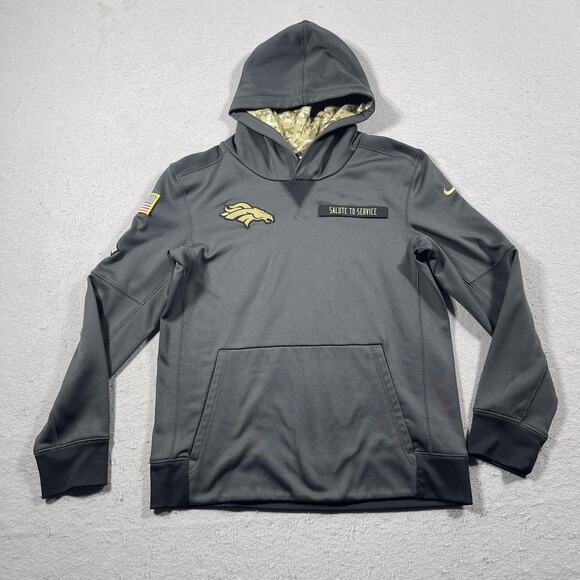 Denver Broncos Hoodie Youth Large NFL Football Salute to Service Therma Fit Nike - Picture 1 of 10